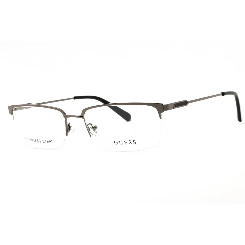 NWT Guess GU50005 Gunmetal Rectangle 56mm Eyeglasses